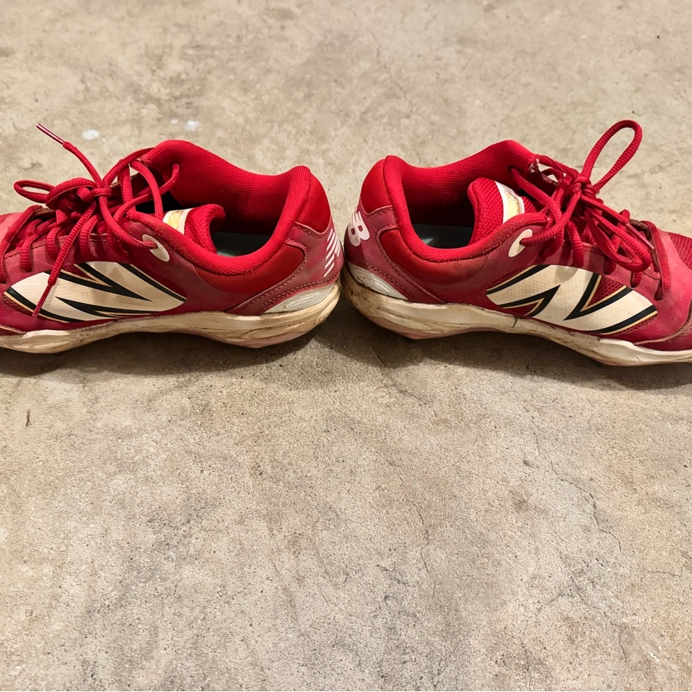 New Balance Bold Red Metal Cleats - Picture 2 of 5